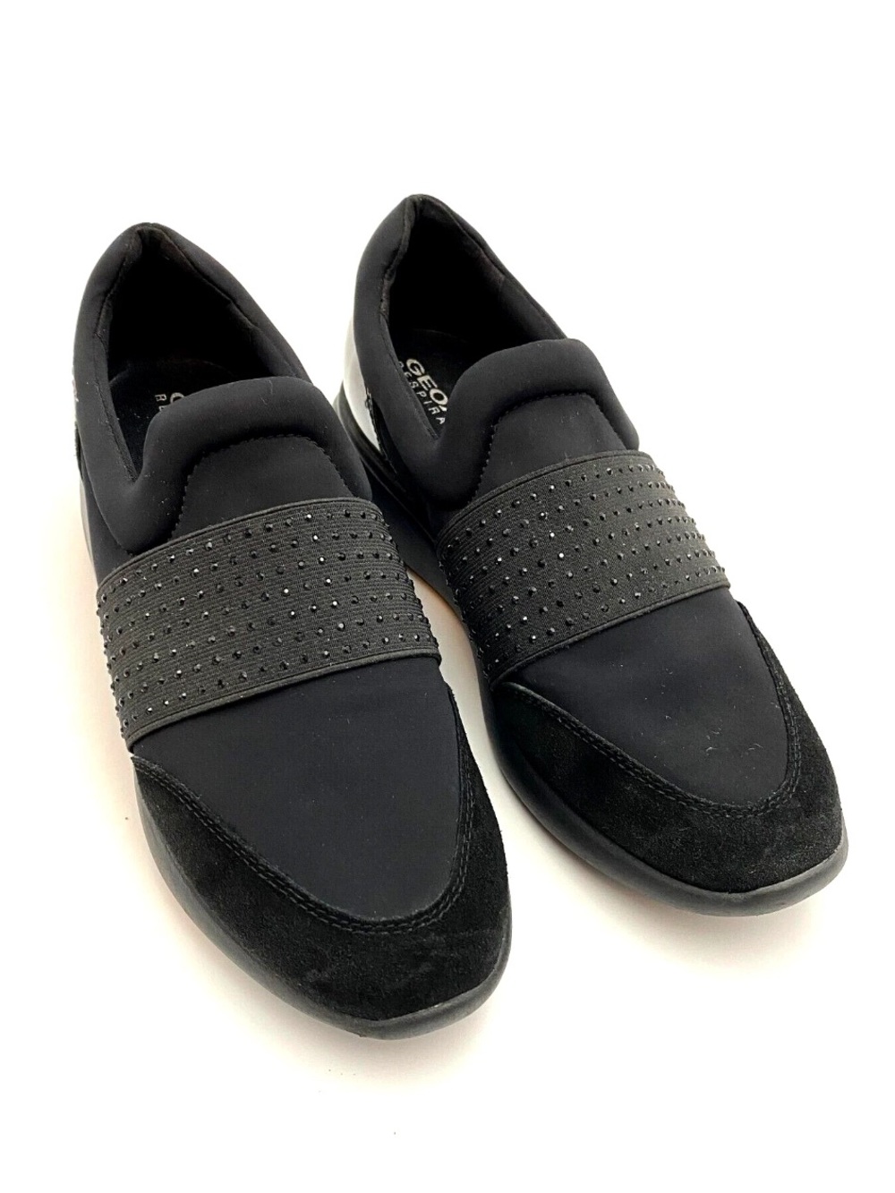 Geox Respira D Ophira A Sneakers Slip on Black Rhinestones US 9